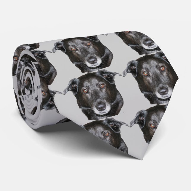 Cravate Black Labrador Retriever Dog Face (Roulé)
