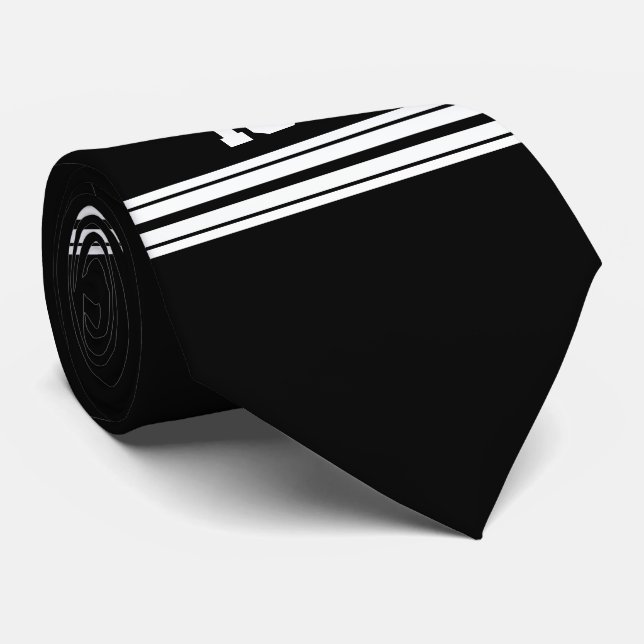 Cravate Black White Team (Roulé)