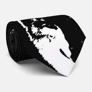 Cravate Black & White Wolf Pop Art