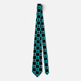 Cravate Black Witches Black & Teal Checkered