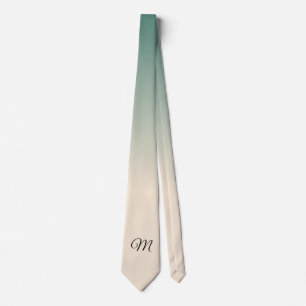 Cravate Blanc Antique et Couleurs Ombre Vert Hiver