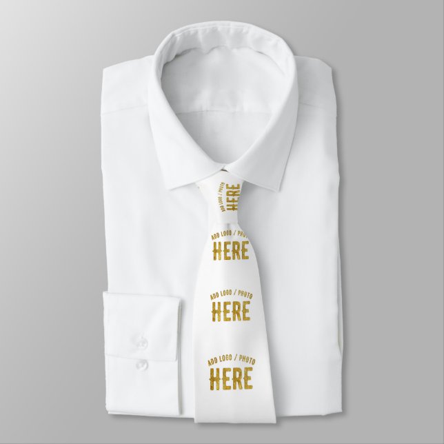 CRAVATE BLANC PERSONNALISABLE MODERNE DE MARQUE VÉRIFIÉ ST (Attaché)