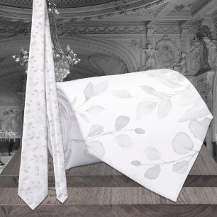 Cravate Blanc Sur Blanc À Peine Là Mariage Eucalyptus