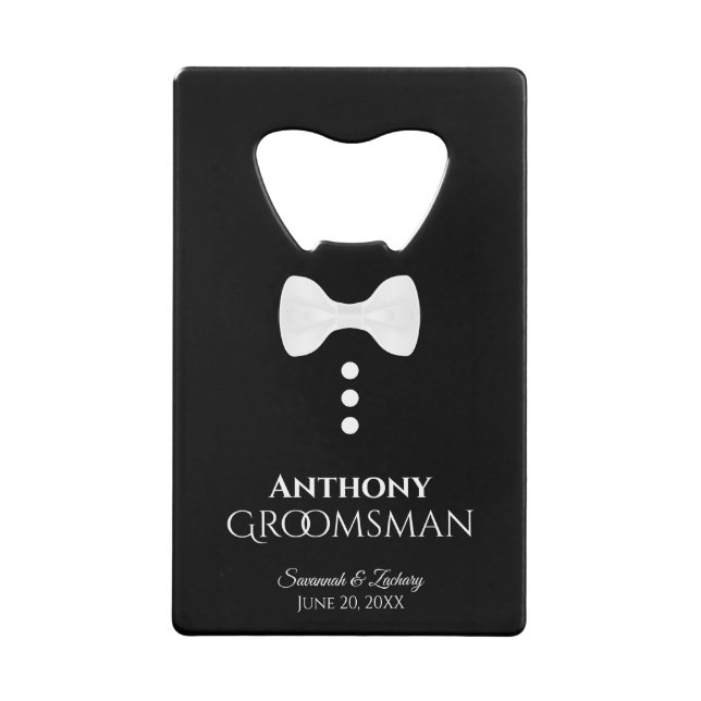Cravate blanche amusante Tuxedo Groomsman Mariage (Devant)