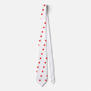 Cravate blanche et rouge de point de polka