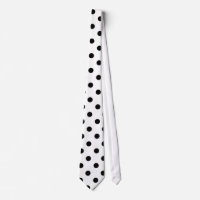 Cravate blanche noire de point de polka