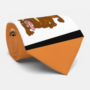 Cravate blanche orange bleue de sports de