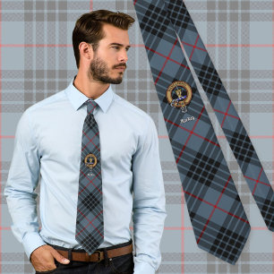 Cravate Blason du clan MacKay sur tartan bleu