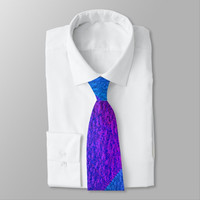 CRAVATE BLEU BLEU CUTE MODERNE PURPLE NOIR (Attaché)