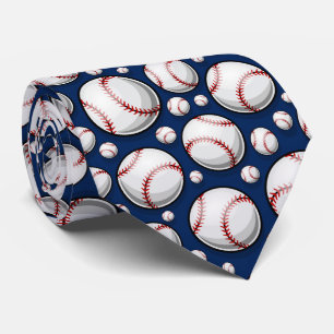 Cravate Bleu cool blanc Amateurs de baseball