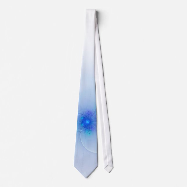 Cravate Bleu de flottement sur le blanc (Devant)