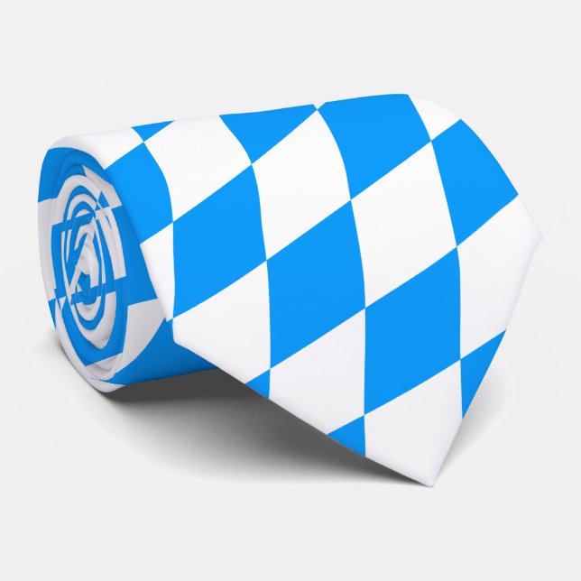 Cravate Bleu et blanc, pur bavarois. (Roulé)