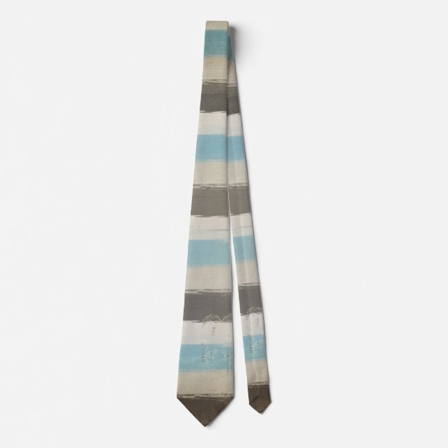 Cravate Bleu et Brown en aquarelle (Devant)