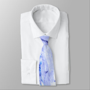 Cravate Bleu et Marbre blanc