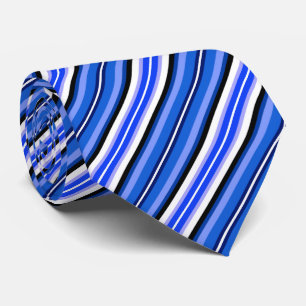 Cravate Bleu et noir et blanc