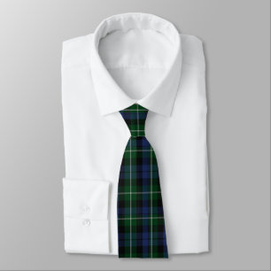 Cravate bleu et vert traditionnel de plaid de