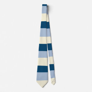 Cravate Bleu foncé, Bleu clair et Crème
