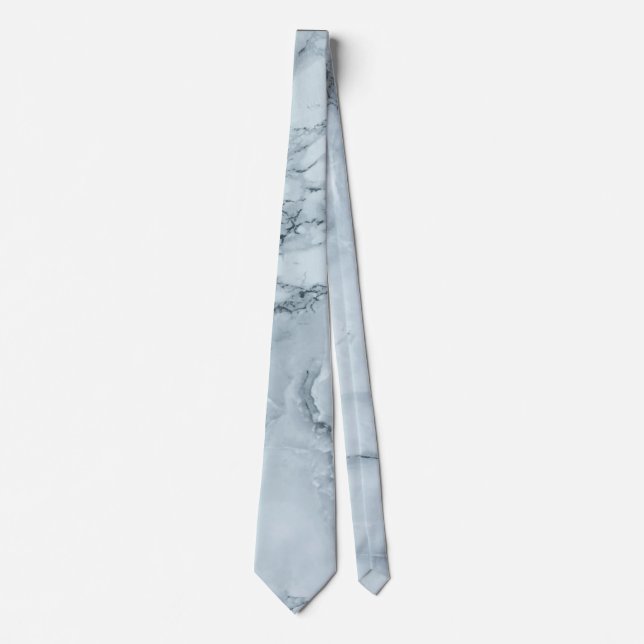 Cravate bleu marbré masculine sophistiqué (Devant)