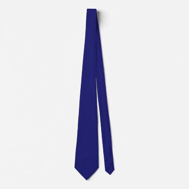 Cravate bleu minuit à deux côtés (Devant)