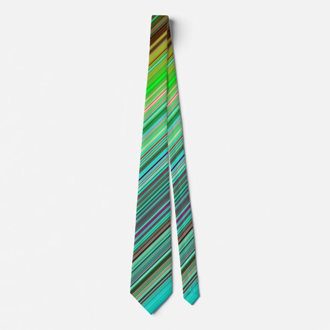 Cravate Bleu moderne & Grandes Baies Vertes Motif Hommes (Devant)