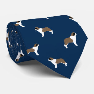 Cravate Bleu Motif Saint Bernards   AMOUREUX DES CHIENS