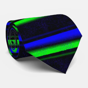 Cravate Bleu Noir Grandes Vertes