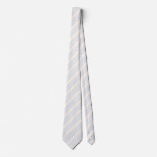 Cravate Bleu pâle et beige cinq rayures motif