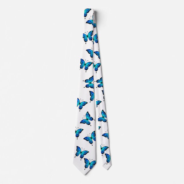 Cravate Bleu Papillons par magasin. (Devant)