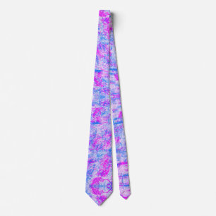 Cravate Bleu rose et blanc Abstrait