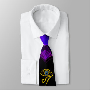 Cravate BLEU TALISMAN /OEIL DE HORUS Black Purple Swirls