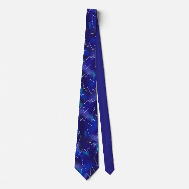 Cravate bleue abstraite 2 de foudre (Devant)