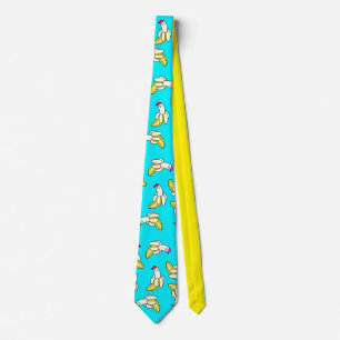 Cravate bleue Cool de dessin sur banane