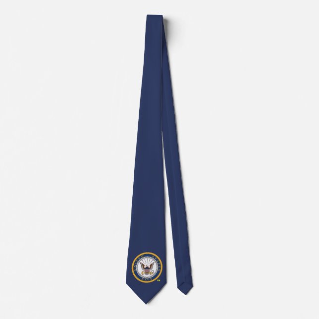 CRAVATE bleue de l'Emblem de la marine américaine (Devant)