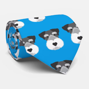 Cravate bleue de Schnauzer miniature