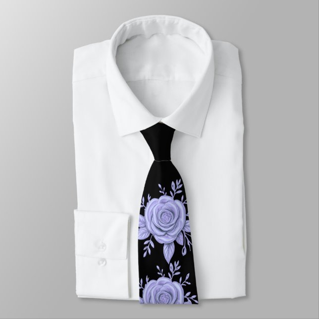 Cravate BLEUE FLORALE (Attaché)