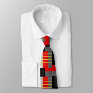 Cravate Bloc couleur or noir gris rouge