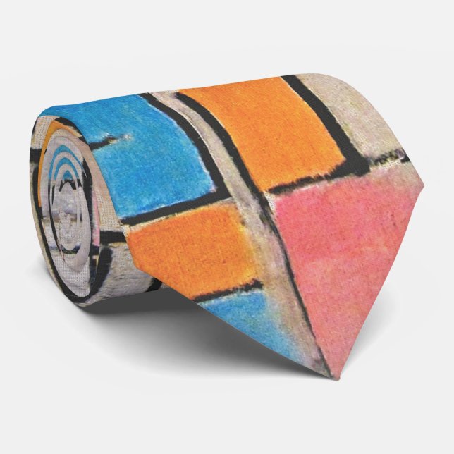 Cravate Bloc de couleur – Équilibre moderne (Roulé)