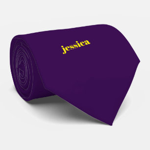 Cravate Bloc de couleur minimaliste nom personnalisé