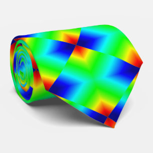 Cravate Blocs de couleur brillent dans le foncé multicolor