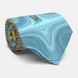 Cravate Blocs de verre turquoise et or 2