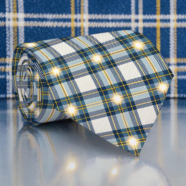 Cravate Blue and Yellow Plaid Necktie Tie (Créateur téléchargé)