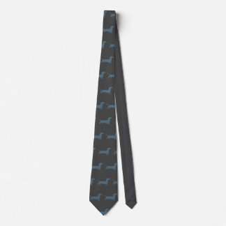 Cravate Blue Chevron Dachshund