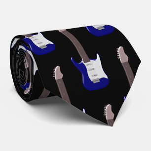 Cravate Blue Electric Guitar Design Neck Tie