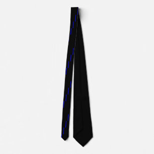 Cravate Blue Line mince symbolique sur le noir