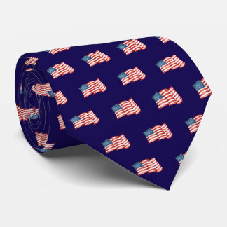 Cravate Blue Patriotic American Flag