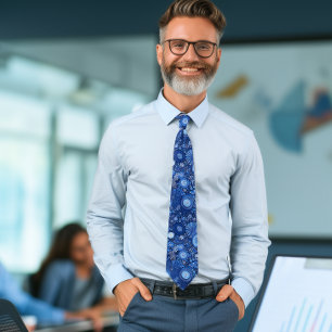 Cravate Blue Shibori