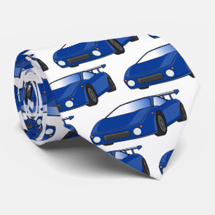 Cravate Blue sports car with airfoil illustration
