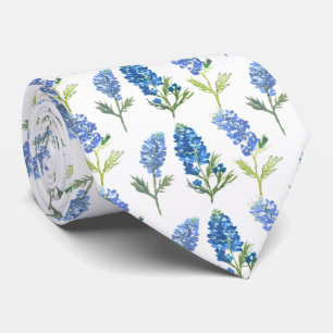 Cravate Bluebonnets Fleurs Bleues Texas Texan Floral