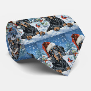 Cravate Bluetick Coonhound Dog Winter Wonderland Noël