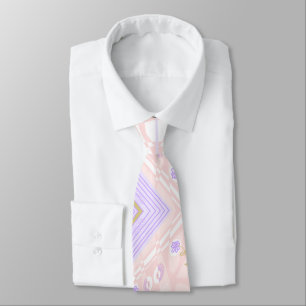 Cravate Bohème Chintz Illustration Pastel Pink Lavender